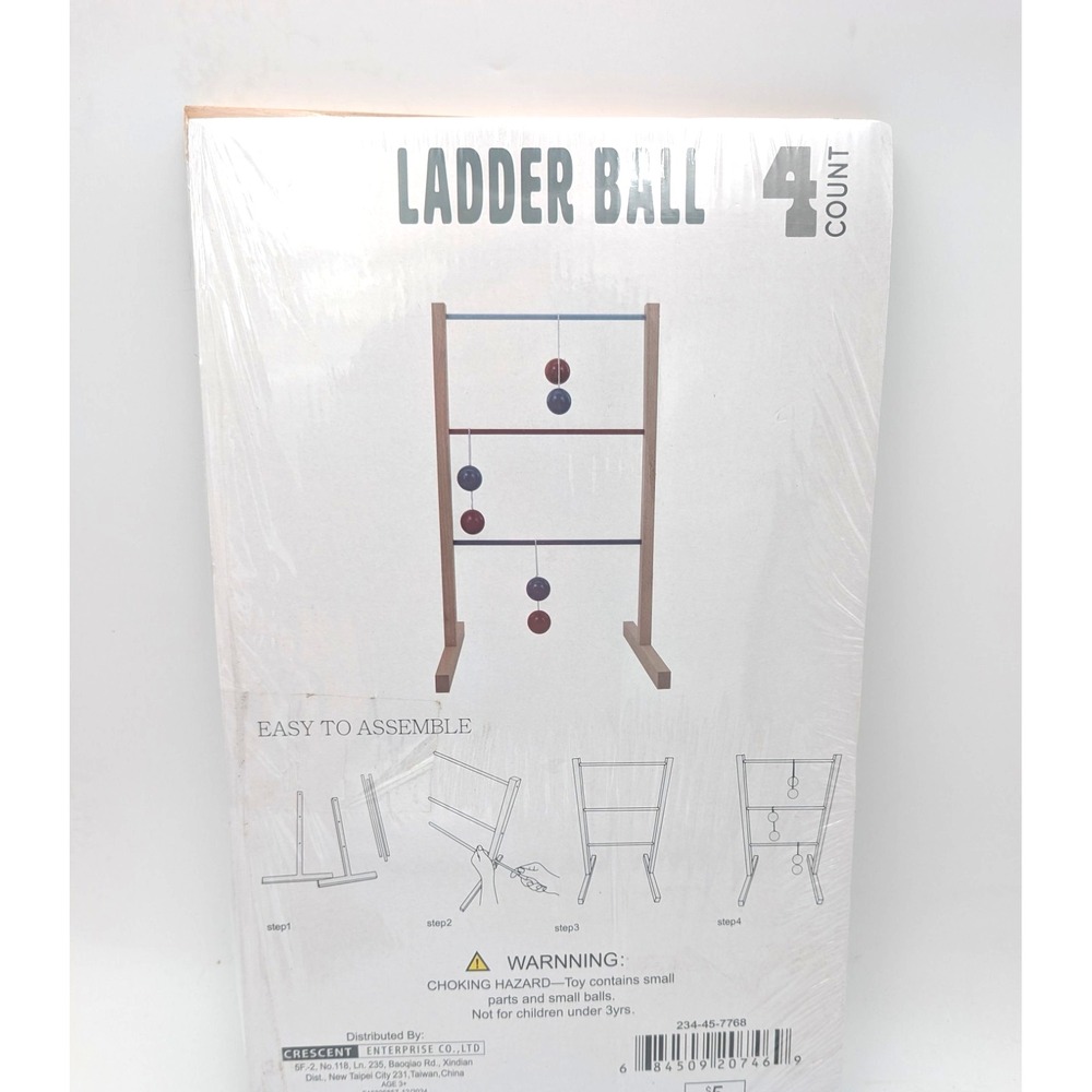 Ladder Ball 4 Count Toss Wood Game Set Indoor/Outdoor Mini Children 3+